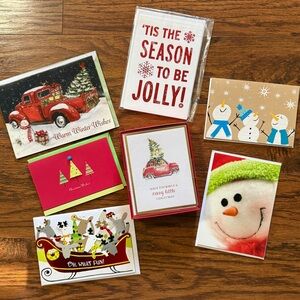 Holiday Greeting Card Collection - Red, Green, White, Gold, Blue